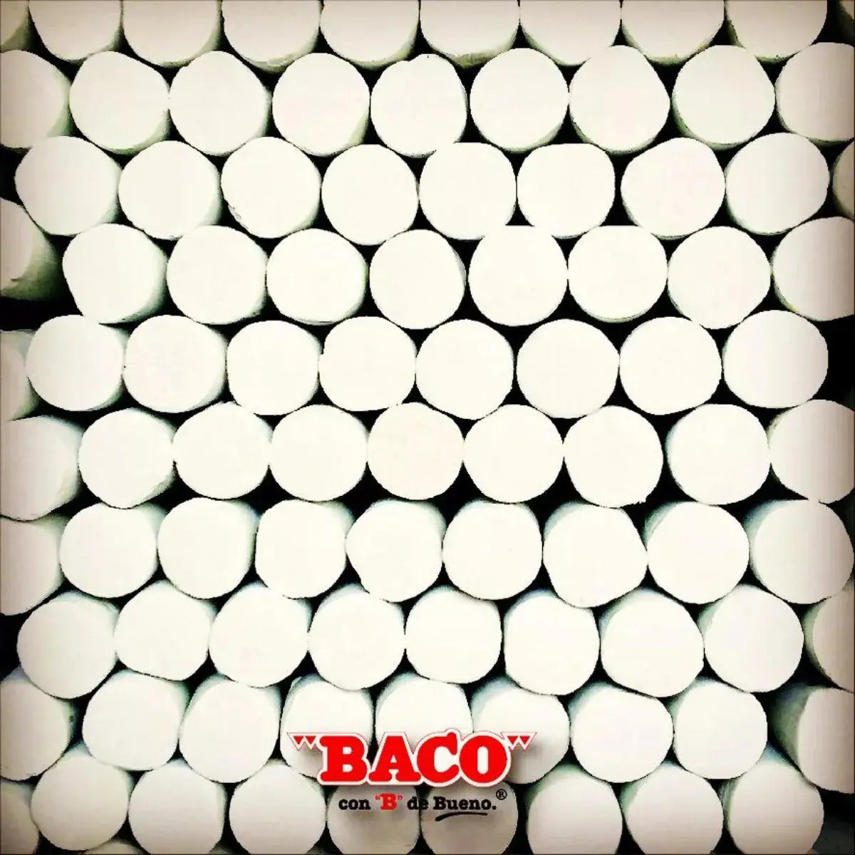 Caja 150 Gises Moldeados Color Blanco Baco Tizas Pizarron - BACO - vista lateral