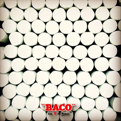 Caja 150 Gises Moldeados Color Blanco Baco Tizas Pizarron - BACO - vista lateral