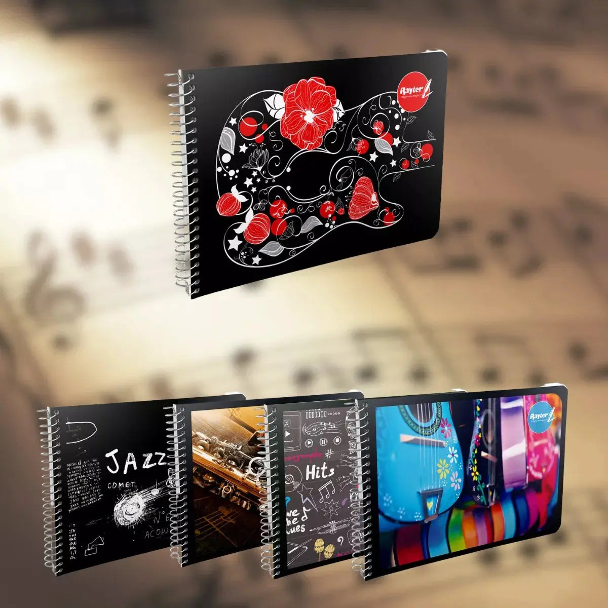 Cuaderno Pautado Musica Italiano Espiral Rayter 50 Hjs Raya - Rayter