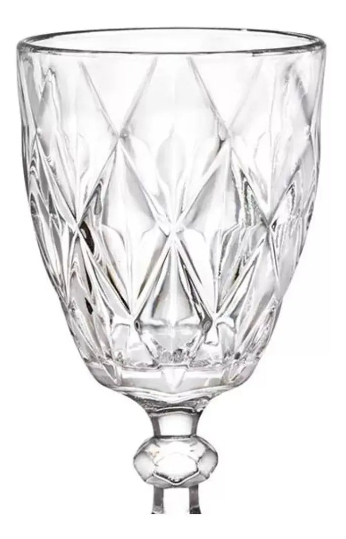 6 Copas Vidrio Labrado Cristal Libia Vino Tinto Blanco - Vittori - detalle