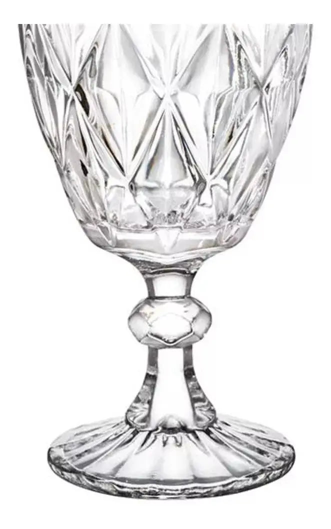 6 Copas Vidrio Labrado Cristal Libia Vino Tinto Blanco - Vittori - vista lateral