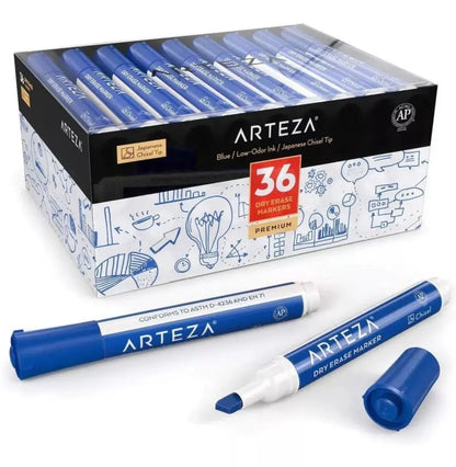 Econopack 36 Marcadores Plumón Pizarrón Blanco Azules Arteza - Arteza - empaque