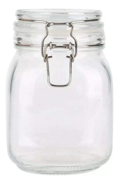 Contenedor Vidrio Hermético Tapa Clip 1 Litro Frasco Brocal - Vittori