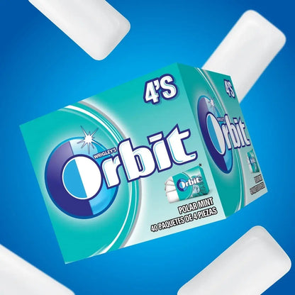 Orbit Polar Mint Chicles de menta Sin Azúcar Caja 40 piezas - Pilot - vista trasera