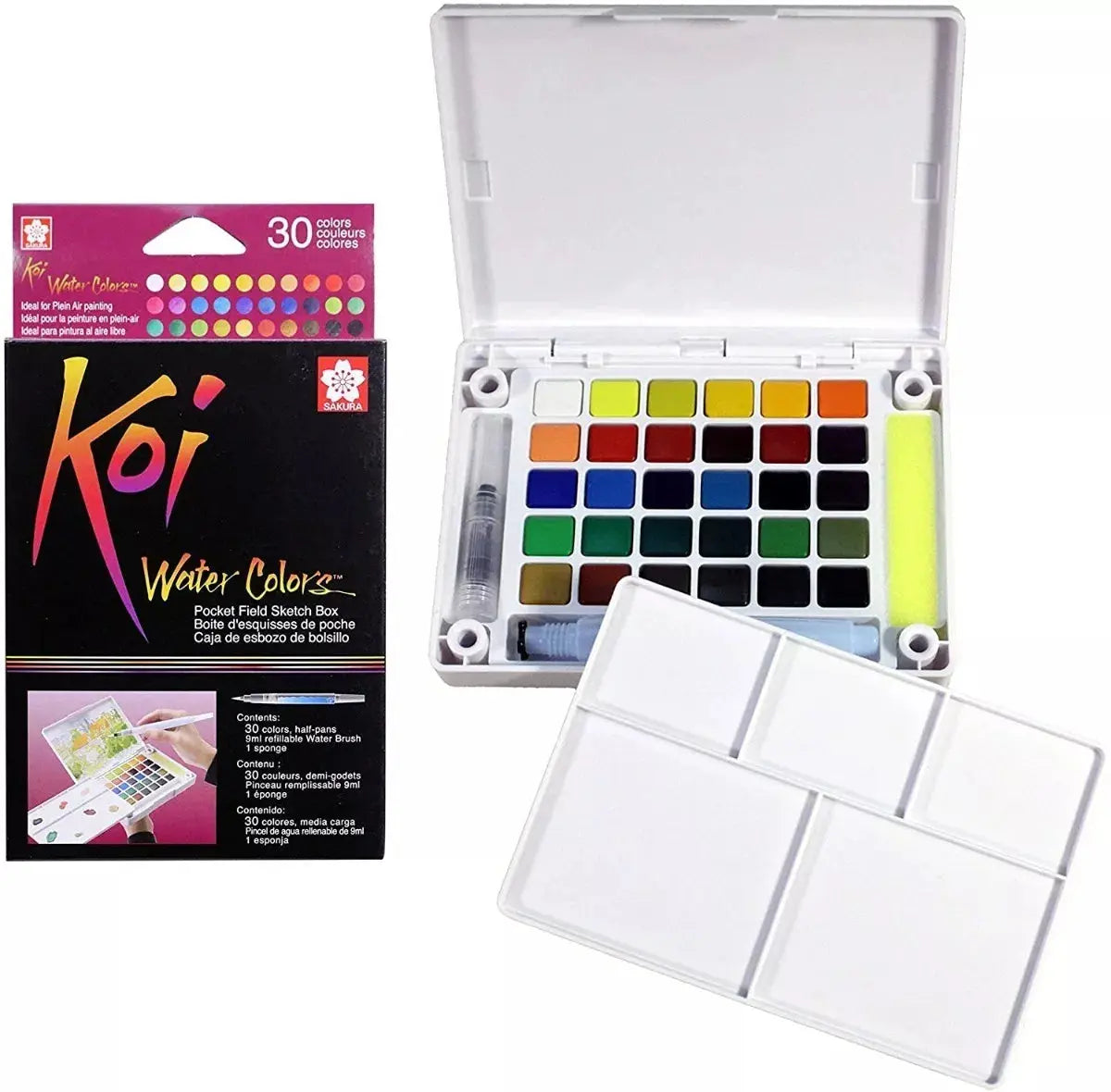 Acuarelas Sakura Koi 30 Tabletas Pastel + Pincel De Regalo - Sakura - vista lateral