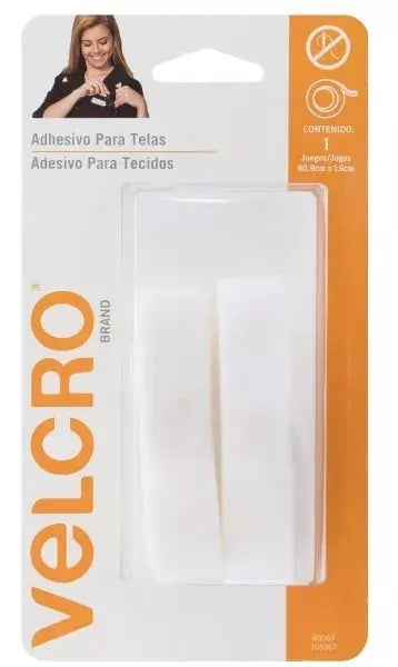 Cinta Para Telas Velcro Tira Adherible Correa Blanca 60x1.9 - Velcro - vista trasera