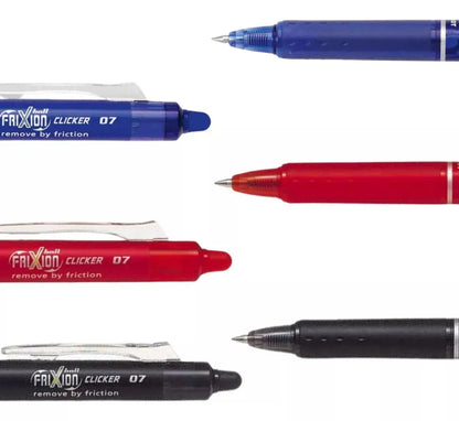 3 Plumas Pilot Frixion Clicker Retractil Tinta Borrable Gel - Pilot - contenido