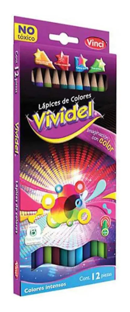 Lápices de Colores Redondos Vinci Vividel 12 Piezas - Vinci
