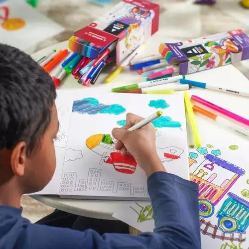 42 Plumones Niños Marcador Dibujo Punta Fina Lavables Arteza - Coveme - vista lateral
