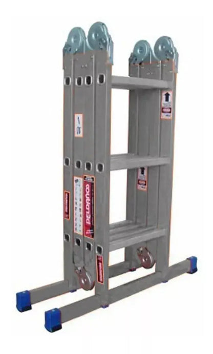 Escalera De Aluminio Multipropósito Peldaños 706633 Gris - Politec - accesorios