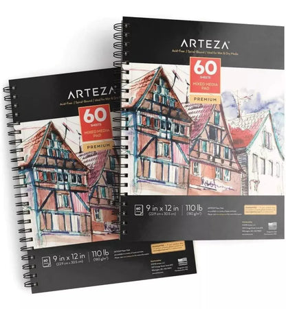 Set 2 Block Mixed Media 22x30 60h Cu Microperforado Arteza - Coveme