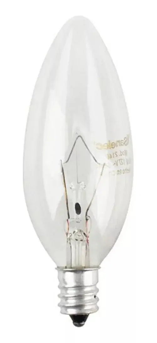 20 Pzs Foco Tipo Vela 40w Sanelec Candil Base E12 Luz Calida - Sanelec - detalle