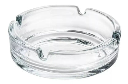 Set De 2 Cenicero Vidrio Fino Redondo Cristal Liso Grande - Vittori - accesorios