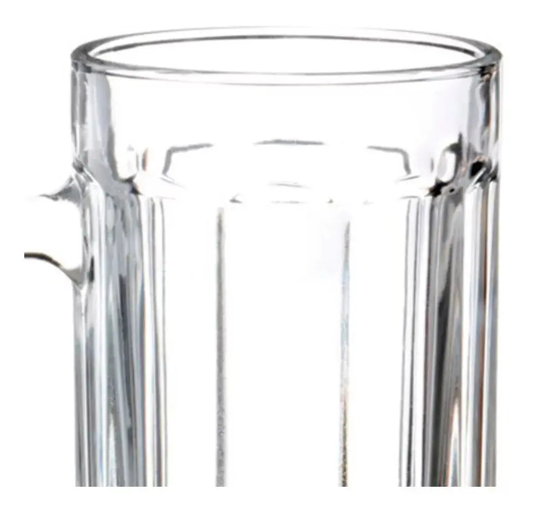 2pz Tarro Cervecero Líneas 400ml Micheladas Vaso Vidrio - Vittori - vista lateral