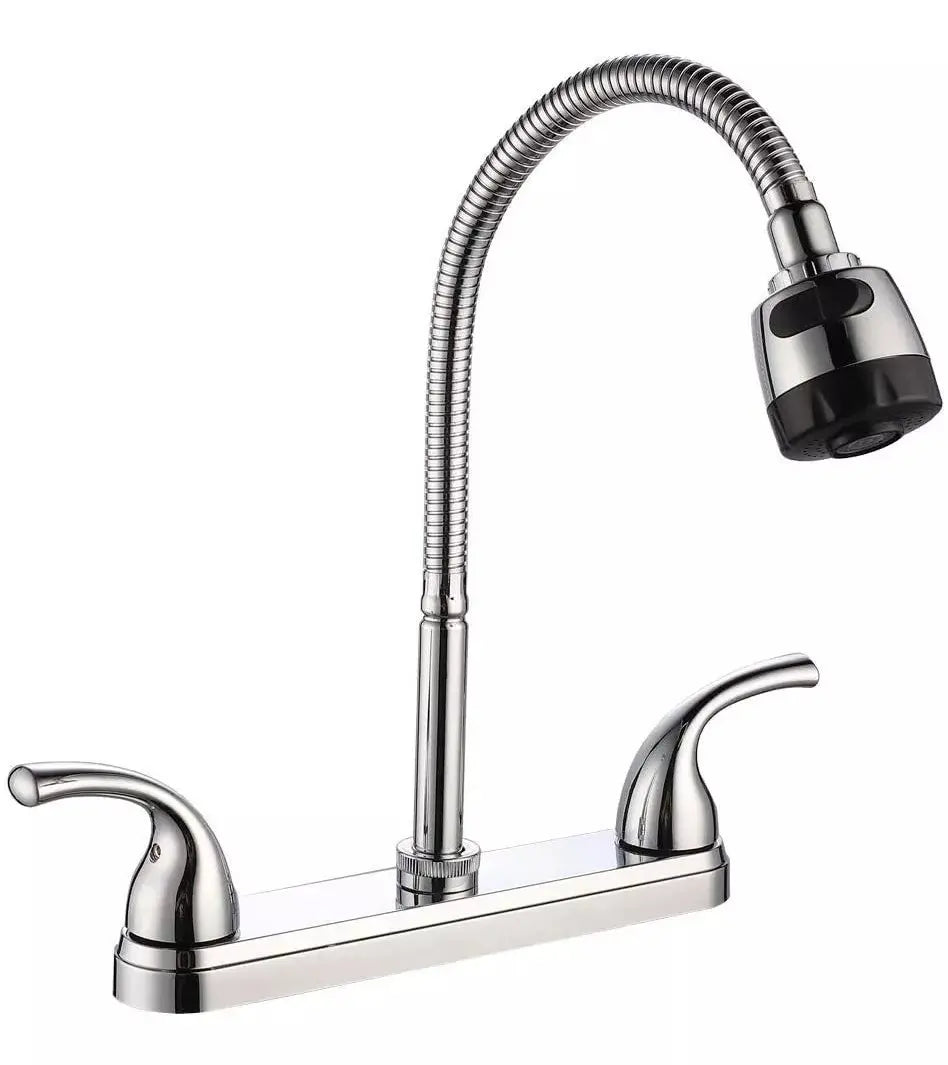 Mezcladora Para Fregadero Cuello Flexible Cocina Abs Meer Acabado Brillante Color Plateado - CNX