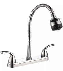Mezcladora Para Fregadero Cuello Flexible Cocina Abs Meer Acabado Brillante Color Plateado - CNX