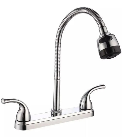 Mezcladora Para Fregadero Cuello Flexible Cocina Abs Meer Acabado Brillante Color Plateado - CNX