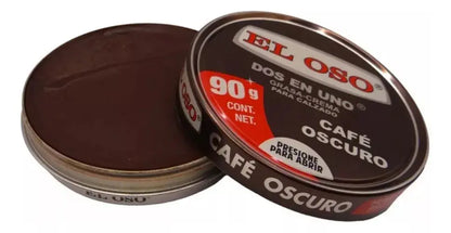 Grasa Crema Calzado El Oso Dos En Uno Color Café Oscuro 90g - El oso - vista lateral