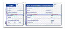 Recibo Arrendamiento Rayter Azul 2 Block C/50 Hojas C/u - Rayter - empaque