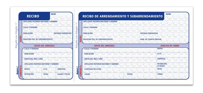 Recibo Arrendamiento Rayter Azul 2 Block C/50 Hojas C/u - Rayter - empaque