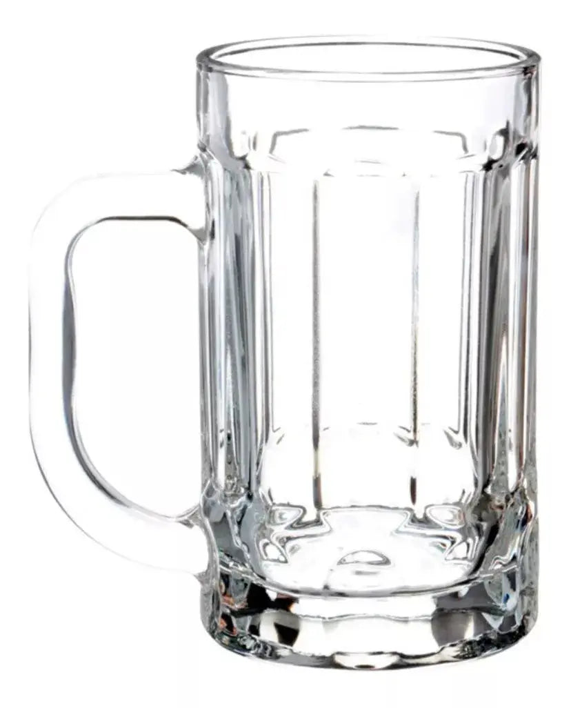 2pz Tarro Cervecero Líneas 400ml Micheladas Vaso Vidrio - Vittori