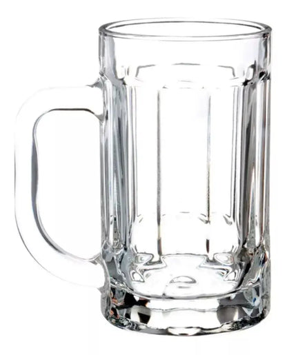 2pz Tarro Cervecero Líneas 400ml Micheladas Vaso Vidrio - Vittori
