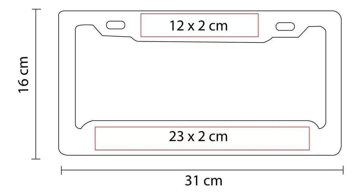 2pz Porta Placa Negro Plástico Universal Auto Carro Marco - Promoopcion - detalle