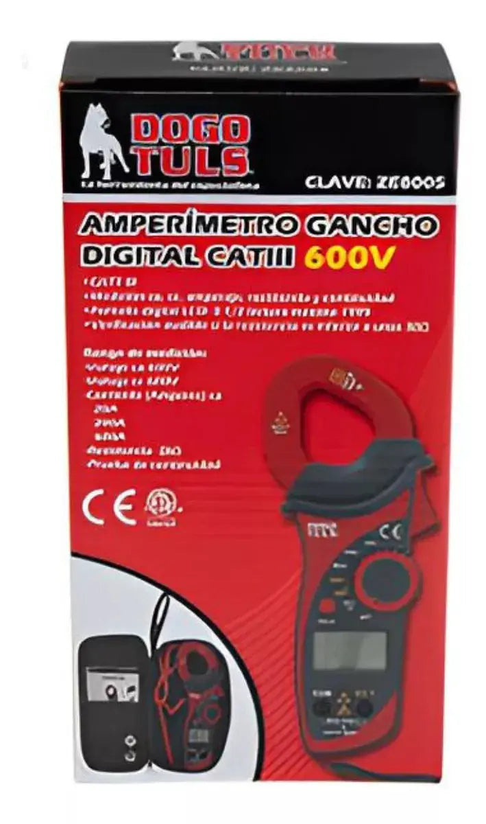 Multimetro Profesional Gancho Digital Dogotuls 600v Cat III - Dogotuls - vista trasera