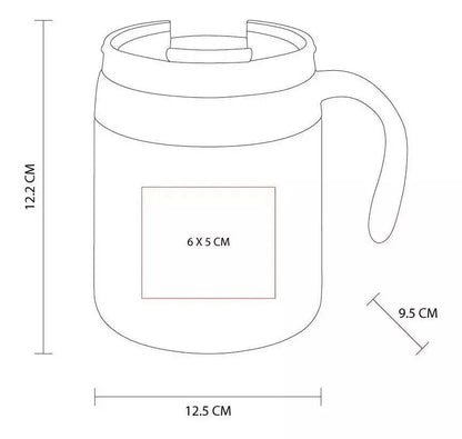 Taza Termo 350ml Negro Plastico Y Acero Inoxidable - Promoopcion - empaque
