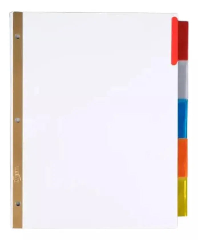 5 Separadores Carpeta Insertable C/pestañas Avery Multicolor - Avery - accesorios