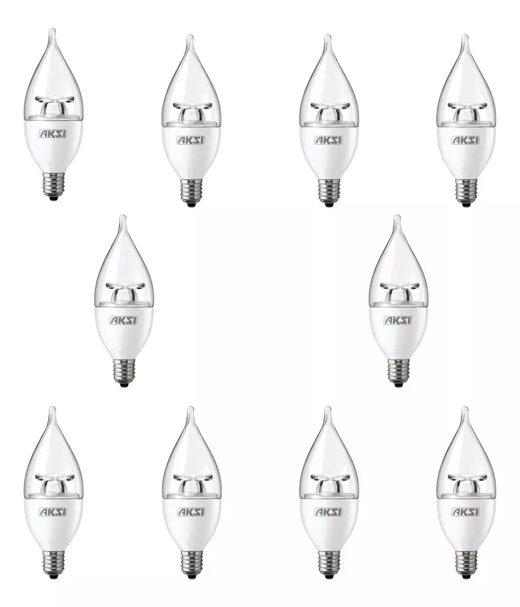 Pack De 10 Focos Flama Led Aksi 4w Luz Blanca Base E12 - Aksi