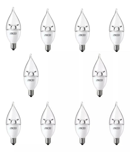 Pack De 10 Focos Flama Led Aksi 4w Luz Blanca Base E12 - Aksi