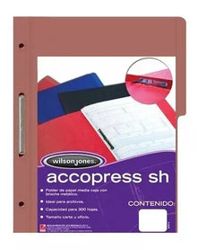 10pzs Folder Acco Press Tamaño Oficio Color Caoba - ACCO - vista lateral