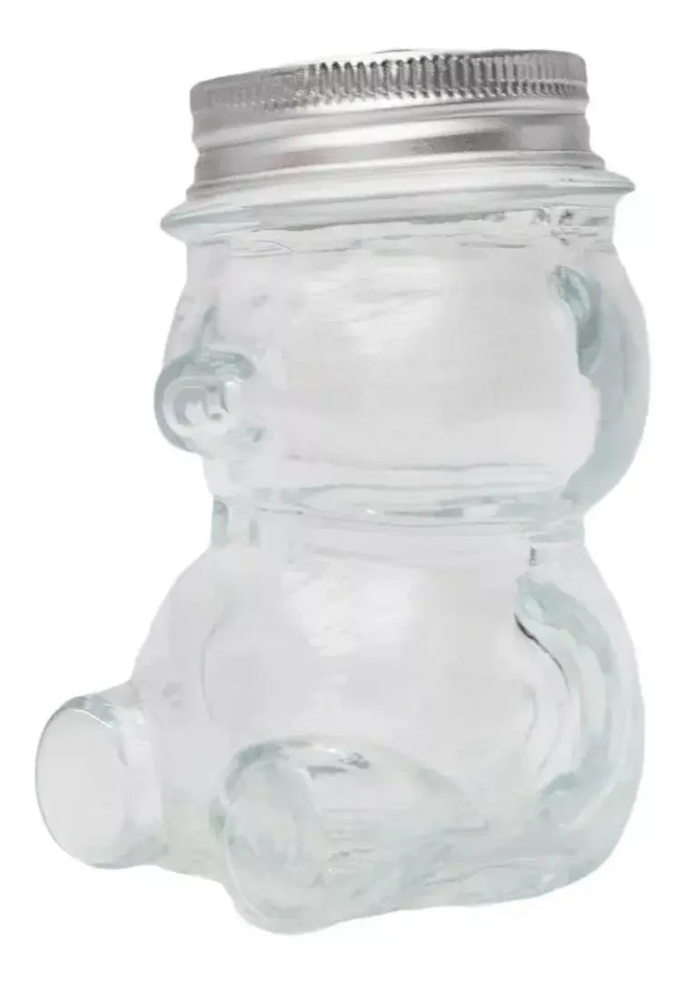 12p Frasco Vidrio Osito Dulcero Regalo Bautizo Recuerdo - Vittori - vista lateral