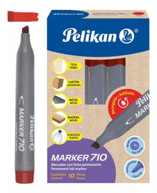 10 Marcadores Permanente 710 Pelikan Plumon Elegir Color Rojo - Pelikan