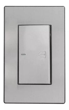 Placa Boton Timbre Sanelec 4644 Cordoba Acero Inoxidable - Sanelec - empaque