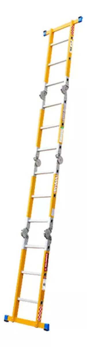 Escalera Multiposiciones Peldaños Fibra Vidrio Amarillo - Politec - detalle