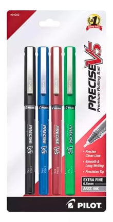 4 Plumas Pilot Bolígrafo Precise V5 Tinta Liquida Extrafino - Pilot - empaque