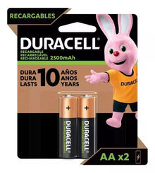 Pack 2 Pilas Recargables Duracell Nimh Modelo Aa 2500 Mah - KCTS - vista lateral