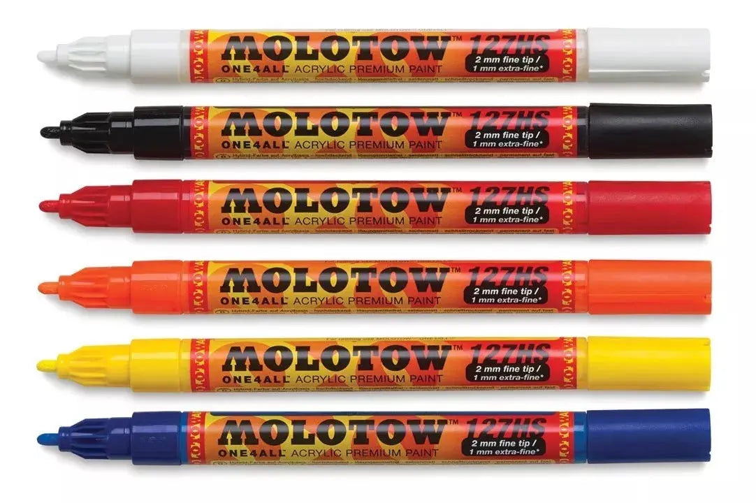 Set 6 Marcadores Molotow 2mm ONE4ALL Recargables Acrílico - marchante.shop