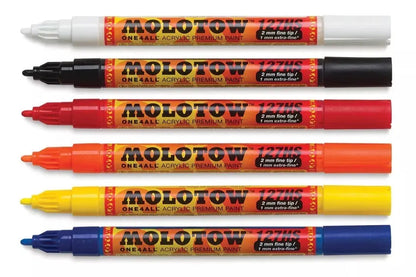 Set 6 Marcadores Molotow 2mm ONE4ALL Recargables Acrílico - marchante.shop