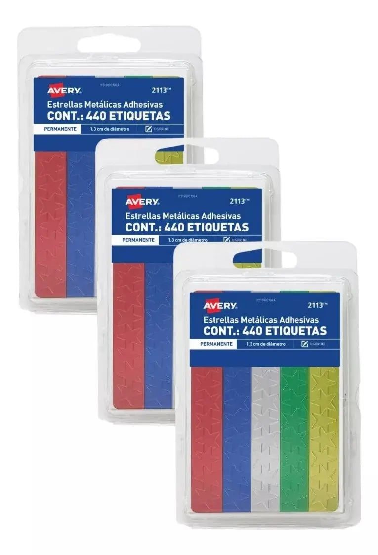 3 Paquetes 440 Etiquetas Adhesivas Estrella Avery Stickers - Avery - vista lateral