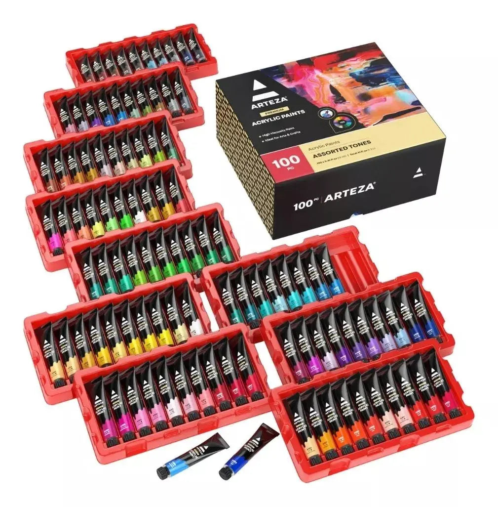 Set 100 Muestras De Pintura Acrilica 12ml C/u Arteza - Arteza - vista lateral