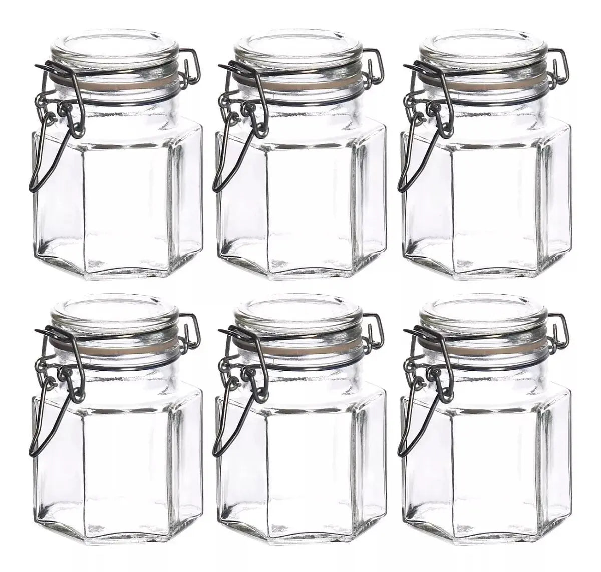 Set 6 Brocalito Vidrio Envase Octagonal Regalo Dulcero 80ml - Vittori - vista lateral