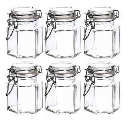Set 6 Brocalito Vidrio Envase Octagonal Regalo Dulcero 80ml - Vittori - vista lateral