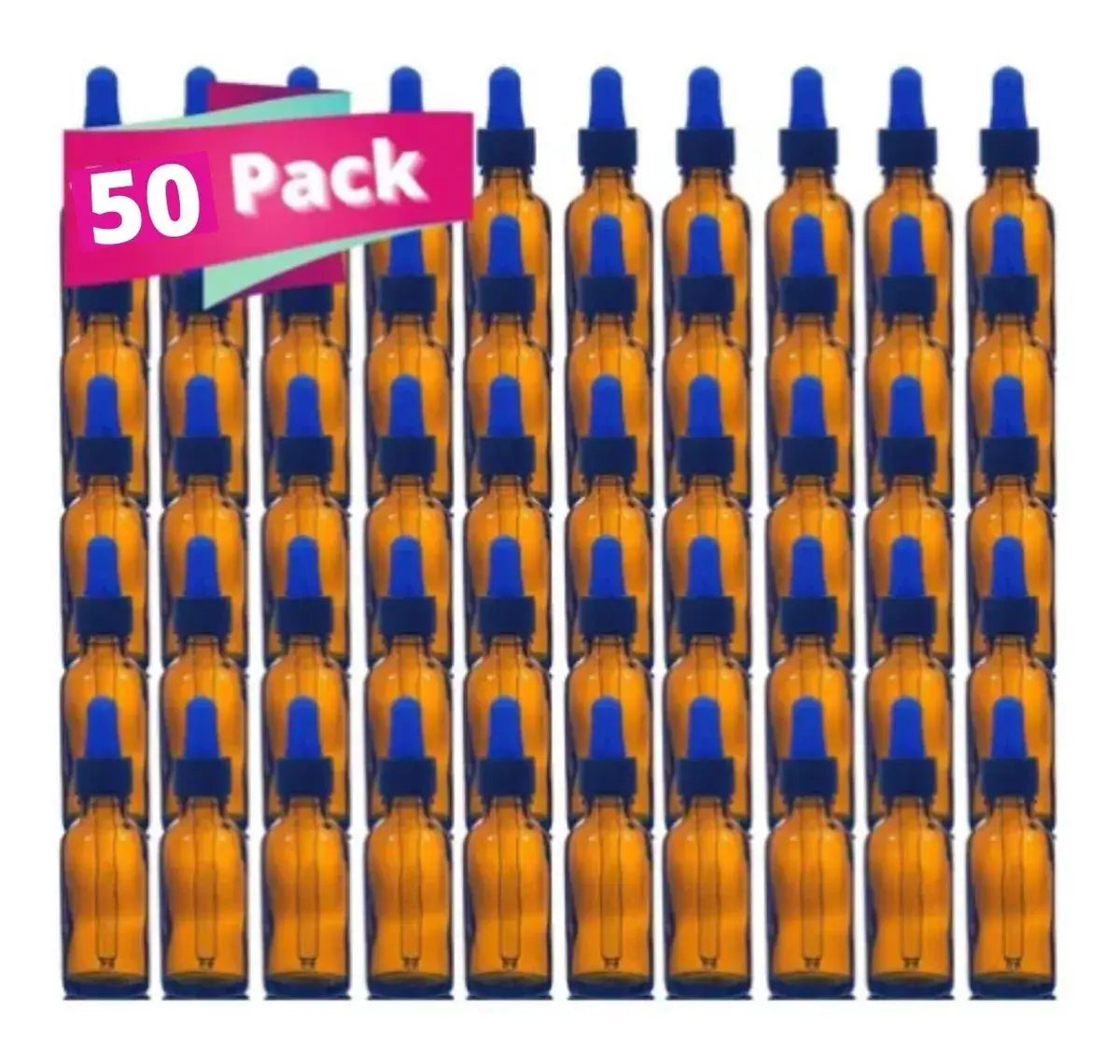 50 Botella Gotero Pipeta Vidrio 30 Ml Ambar Frasco Envase - Distenvases