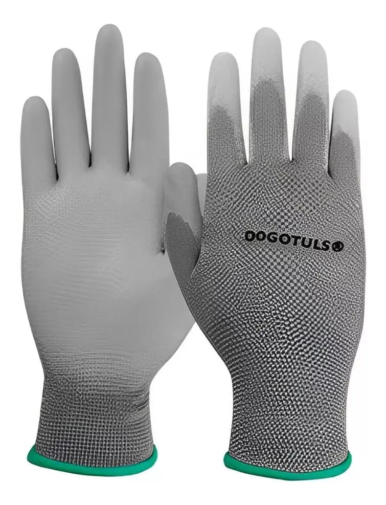 6pz Guante Nylon Palma Recubierta Poliuretano Dogotuls Gris - Dogotuls - accesorios