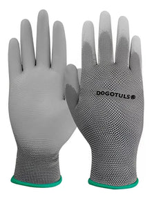 6pz Guante Nylon Palma Recubierta Poliuretano Dogotuls Gris - Dogotuls - accesorios