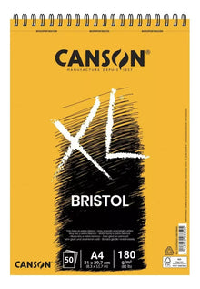 CANSON XL Bristol - Papel A4 de 180 g/m2, muy suave, almohadilla en espiral, lado corto, 50 hojas extra blancas, ideal para artistas profesionales e ilustradores - Canson - detalle