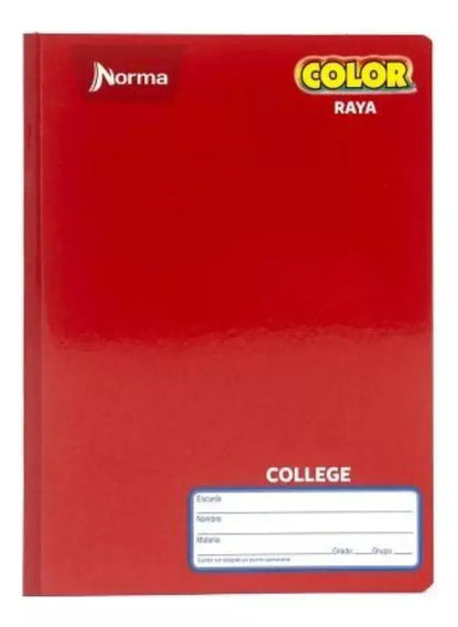 Cuaderno Libreta College 100hjs Norma Color 360 Cosido Raya - Norma - vista trasera